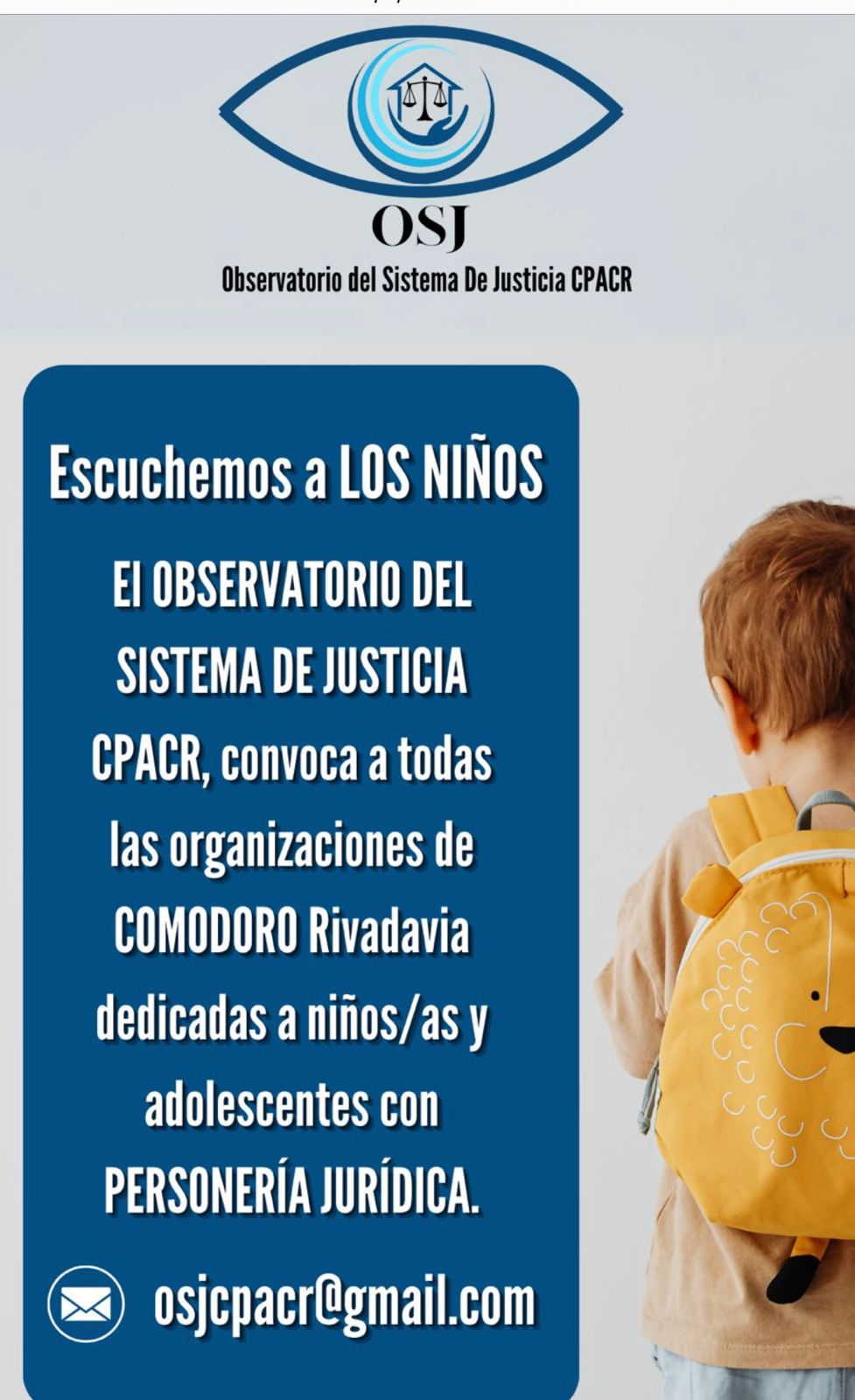 Convocatoria ‘Escuchemos a los niños’