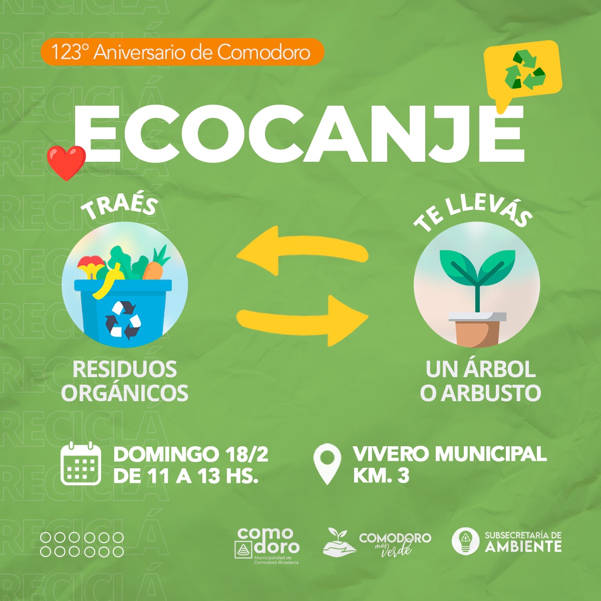 EcoCanje: Trae tu residuo orgánico y llevate un árbol o arbusto