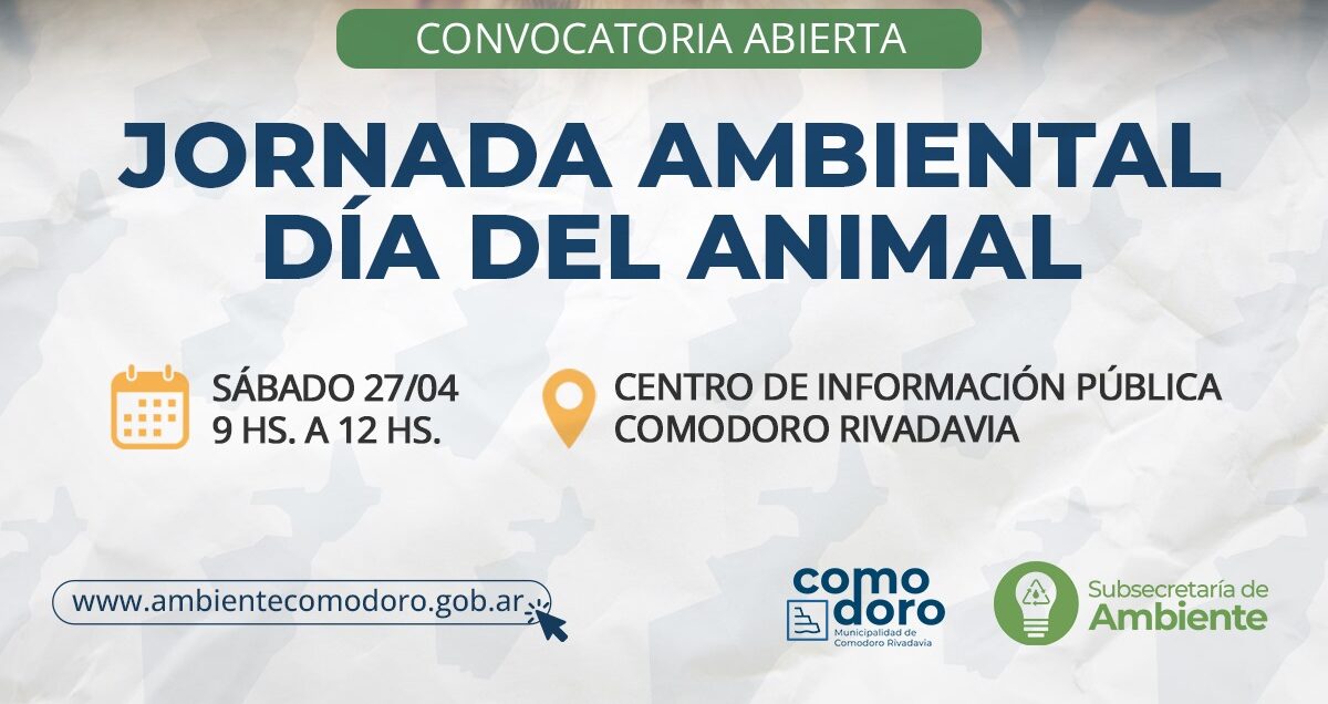 Mañana se va a realizar una jornada Ambiental en el marco del Día Mundial del Animal