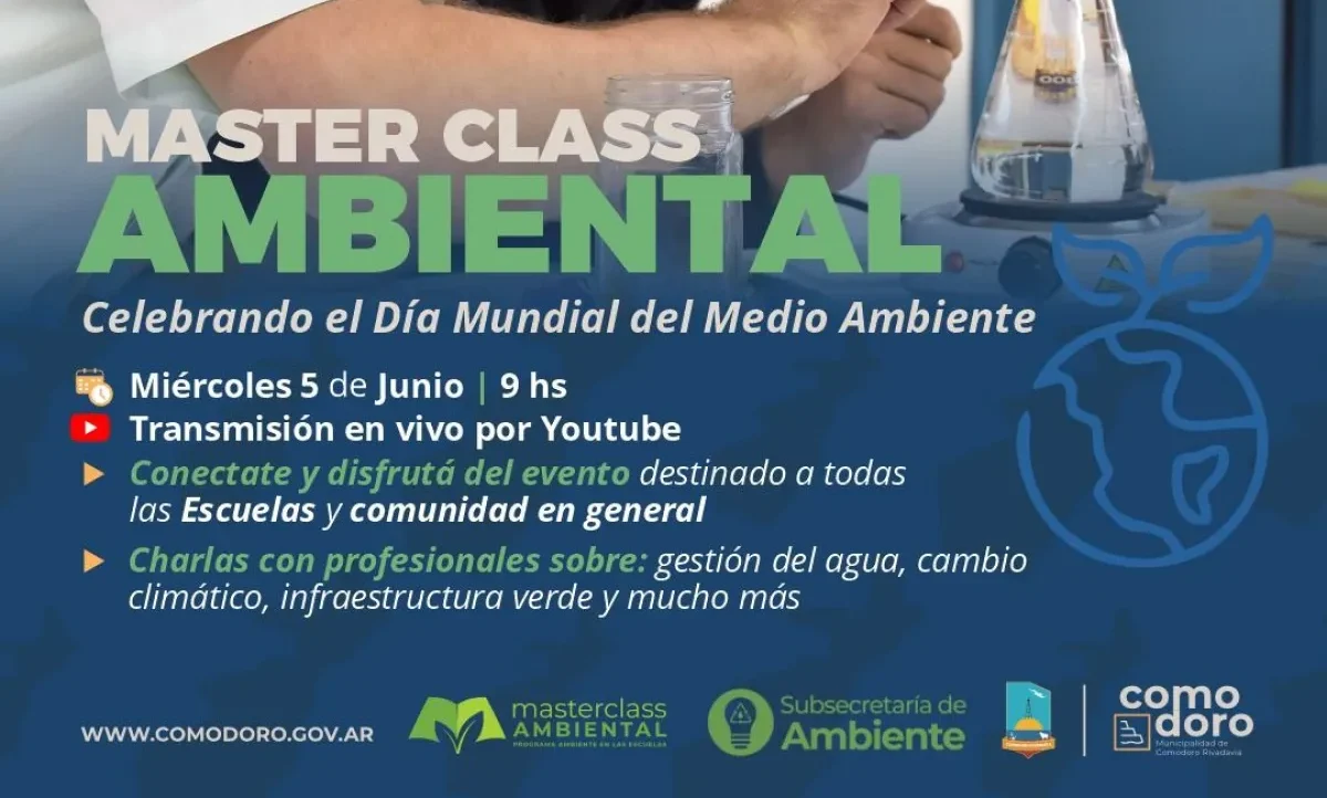 Este miércoles 5 de junio la Subsecretaría de Ambiente realizará una Master Class Ambiental