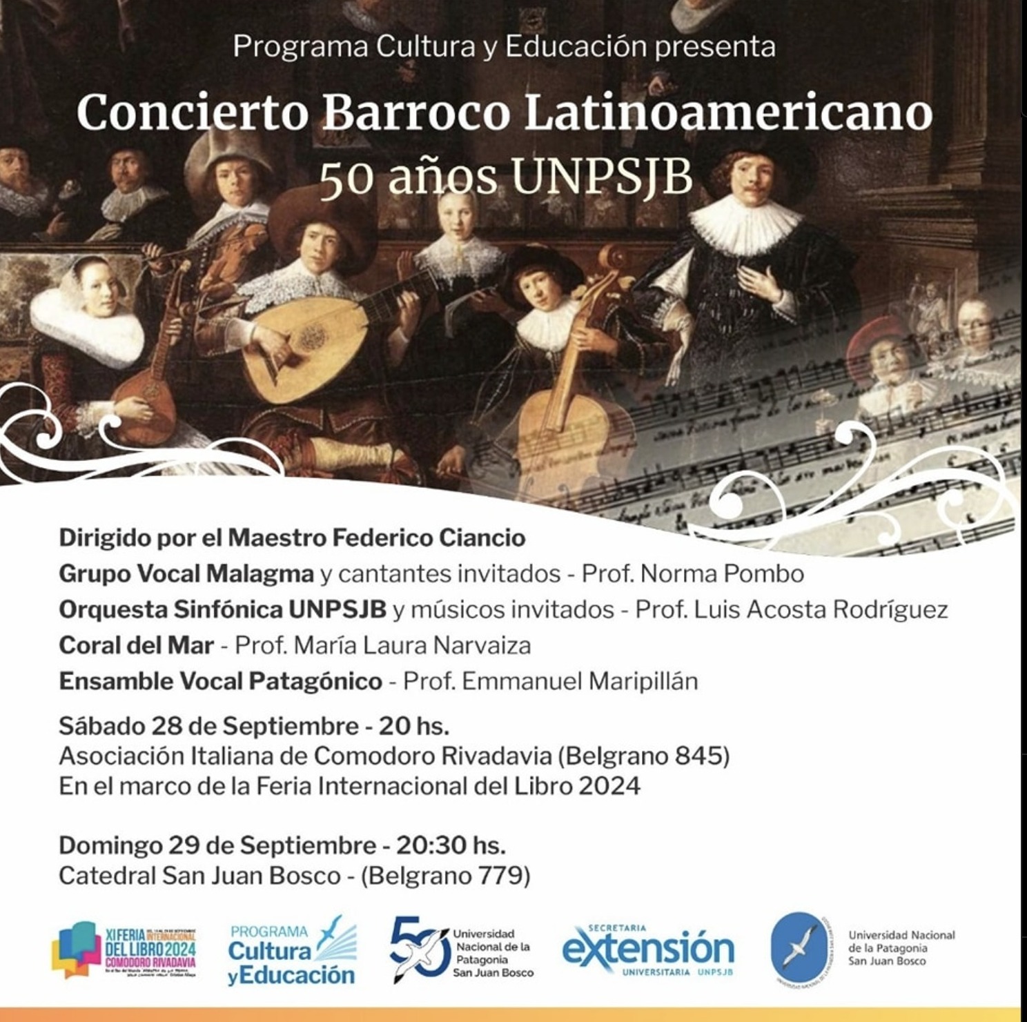Este fin de semana se desarrolló un destacado Concierto Barroco Latinoamericano en Comodoro Rivadavia