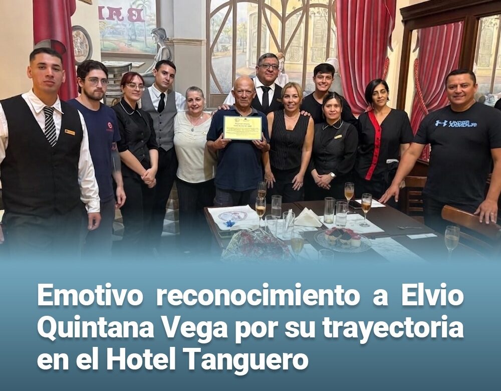 Emotivo reconocimiento a Elvio Quintana Vega por su trayectoria en Hotel Tanguero